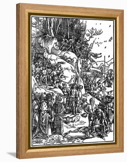 Martyrdom of the Ten Thousand Christians on Mt Ararat, 1495-1497-Albrecht Durer-Framed Premier Image Canvas