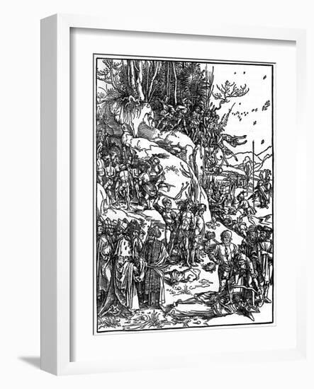 Martyrdom of the Ten Thousand Christians on Mt Ararat, 1495-1497-Albrecht Durer-Framed Giclee Print