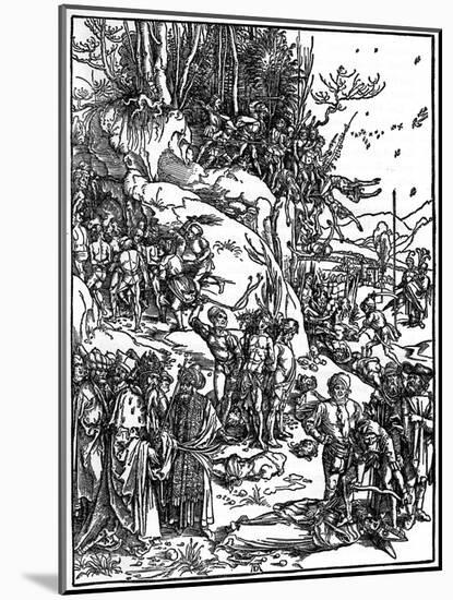 Martyrdom of the Ten Thousand Christians on Mt Ararat, 1495-1497-Albrecht Durer-Mounted Giclee Print