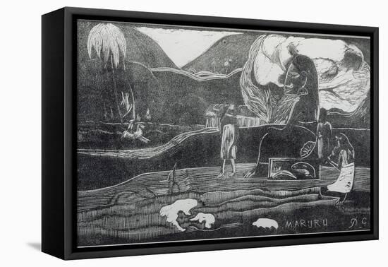 Maruru (Merci !)-Paul Gauguin-Framed Premier Image Canvas