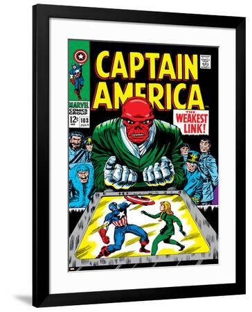 Marvel Comics Retro Captain America Comic Book Cover No 103 Red Skull The Weakest Link Art Print By Art Com