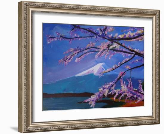 Marvellous Mount Fuji with Cherry Blossom in Japan-Markus Bleichner-Framed Art Print