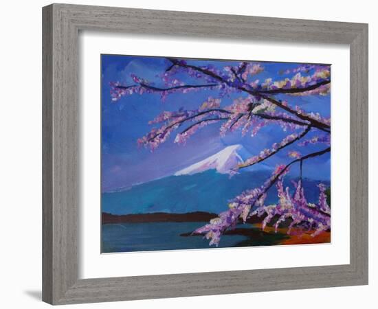 Marvellous Mount Fuji with Cherry Blossom in Japan-Markus Bleichner-Framed Art Print