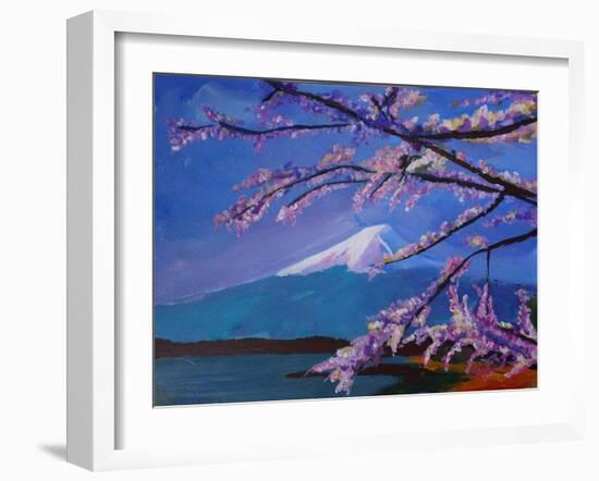 Marvellous Mount Fuji with Cherry Blossom in Japan-Markus Bleichner-Framed Art Print