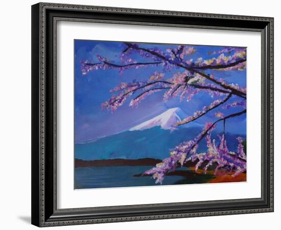 Marvellous Mount Fuji with Cherry Blossom in Japan-Markus Bleichner-Framed Art Print