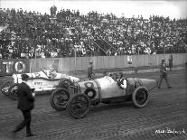 Earl Cooper and Eddie Hearne Driving Racing Cars, Tacoma Speedway (July 4, 1918)-Marvin Boland-Framed Giclee Print