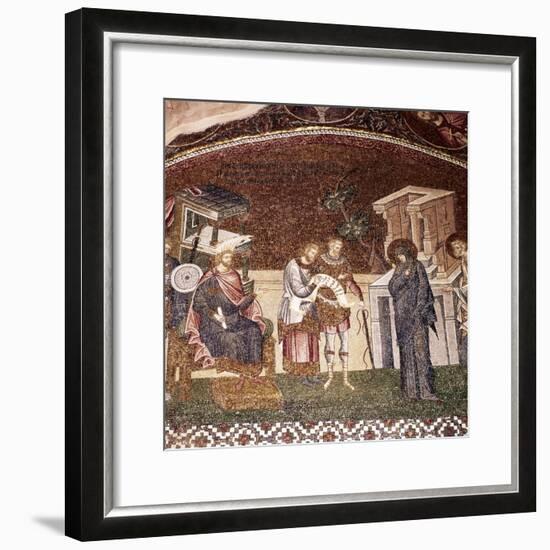 Mary and Joseph before Cyrenius, Byzantine Mosaic, Chora Church, Istanbul, c1310-1320-Unknown-Framed Giclee Print