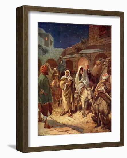 Mary and Joseph enter Bethlehem - Bible-William Brassey Hole-Framed Giclee Print