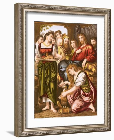 Mary Anointing the Feet of Jesus-English-Framed Giclee Print