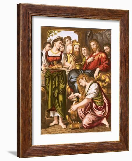 Mary Anointing the Feet of Jesus-English-Framed Giclee Print