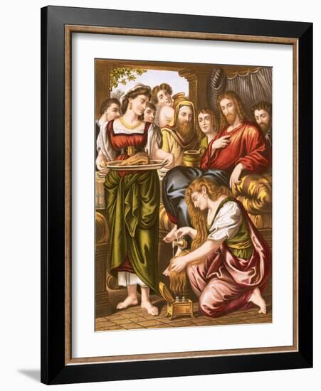 Mary Anointing the Feet of Jesus-English-Framed Giclee Print