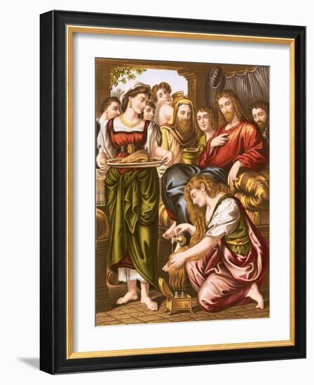 Mary Anointing the Feet of Jesus-English-Framed Giclee Print