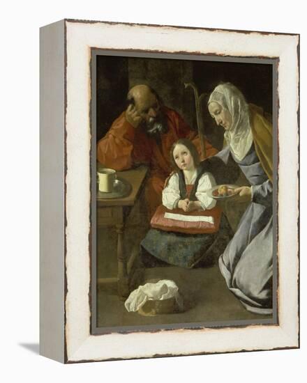 Mary as Child with St. Joachim and St. Anne-Francisco Zurbaran y Salazar-Framed Premier Image Canvas