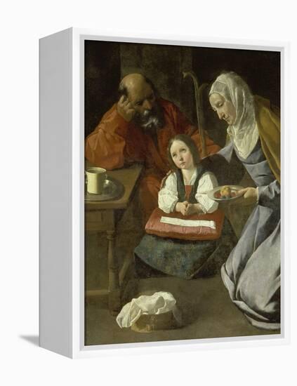 Mary as Child with St. Joachim and St. Anne-Francisco Zurbaran y Salazar-Framed Premier Image Canvas
