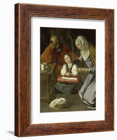 Mary as Child with St. Joachim and St. Anne-Francisco Zurbaran y Salazar-Framed Giclee Print