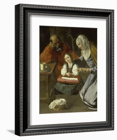 Mary as Child with St. Joachim and St. Anne-Francisco Zurbaran y Salazar-Framed Giclee Print