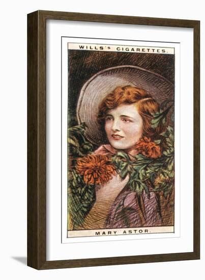 Mary Astor (1906-198), Academy Award-Winning American Actress, 1928-WD & HO Wills-Framed Giclee Print