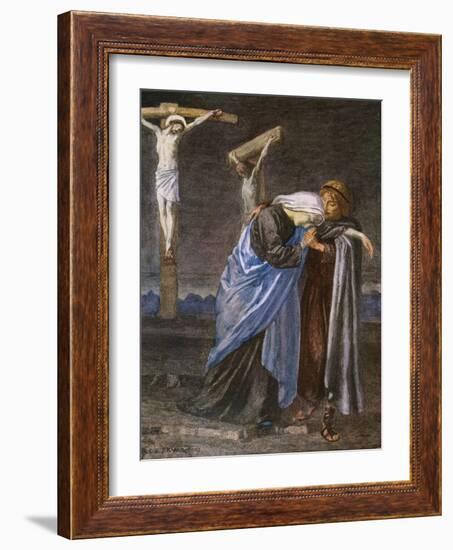 Mary at the Cross-R Anning Bell-Framed Art Print