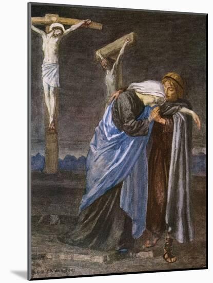 Mary at the Cross-R Anning Bell-Mounted Art Print