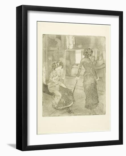 Mary Cassatt at the Louvre: the Etruscan Gallery, 1879-80-Edgar Degas-Framed Giclee Print