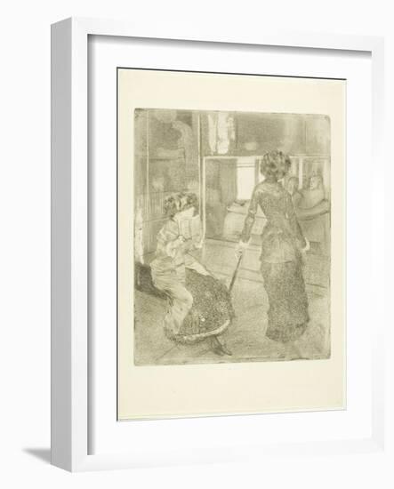 Mary Cassatt at the Louvre: the Etruscan Gallery, 1879-80-Edgar Degas-Framed Giclee Print