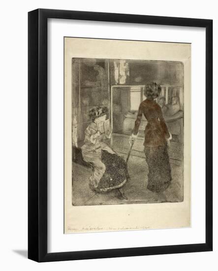 Mary Cassatt at the Louvre: the Etruscan Gallery, 1879-80-Edgar Degas-Framed Giclee Print