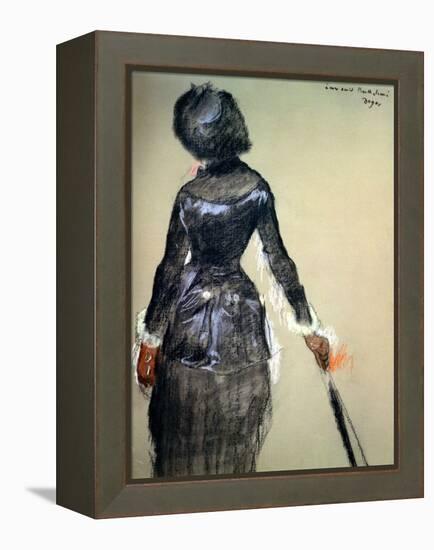 Mary Cassatt at the Louvre-Edgar Degas-Framed Premier Image Canvas