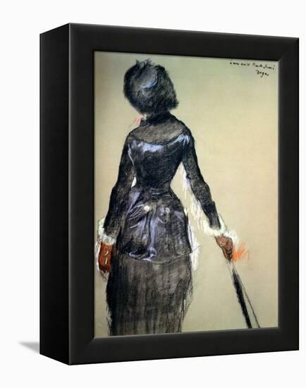 Mary Cassatt at the Louvre-Edgar Degas-Framed Premier Image Canvas