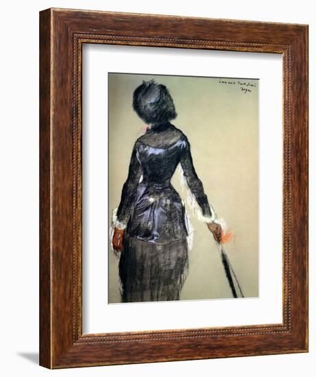 Mary Cassatt at the Louvre-Edgar Degas-Framed Giclee Print