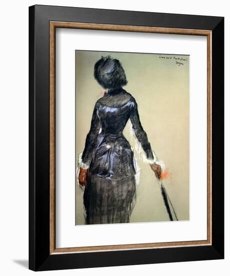 Mary Cassatt at the Louvre-Edgar Degas-Framed Giclee Print