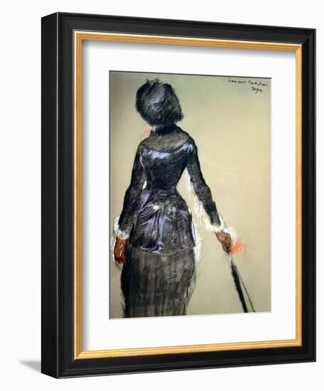 Mary Cassatt at the Louvre-Edgar Degas-Framed Giclee Print