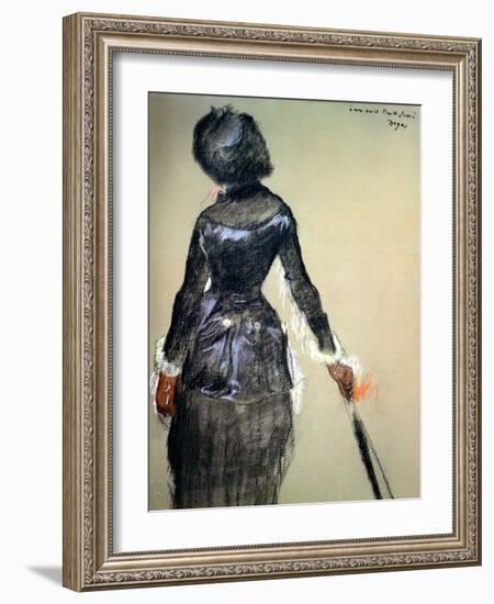 Mary Cassatt at the Louvre-Edgar Degas-Framed Giclee Print