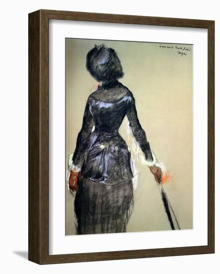 Mary Cassatt at the Louvre-Edgar Degas-Framed Giclee Print