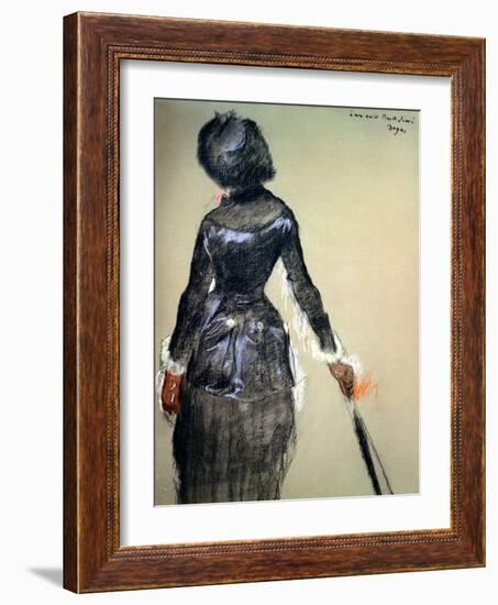 Mary Cassatt at the Louvre-Edgar Degas-Framed Giclee Print