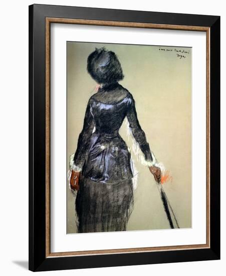 Mary Cassatt at the Louvre-Edgar Degas-Framed Giclee Print