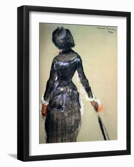 Mary Cassatt at the Louvre-Edgar Degas-Framed Giclee Print