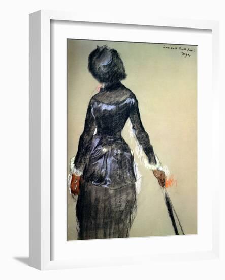 Mary Cassatt at the Louvre-Edgar Degas-Framed Giclee Print