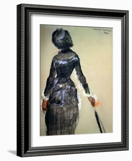 Mary Cassatt at the Louvre-Edgar Degas-Framed Giclee Print