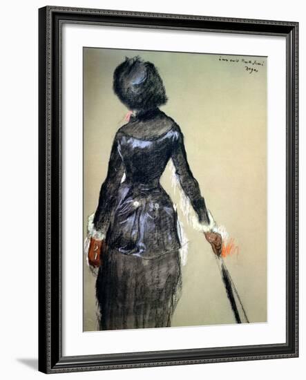 Mary Cassatt at the Louvre-Edgar Degas-Framed Giclee Print