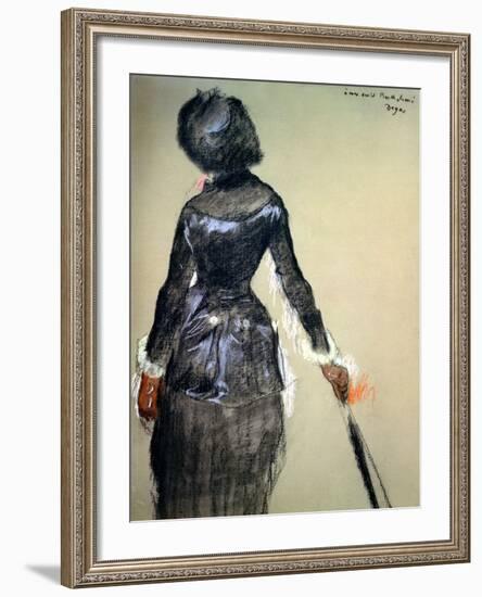 Mary Cassatt at the Louvre-Edgar Degas-Framed Giclee Print