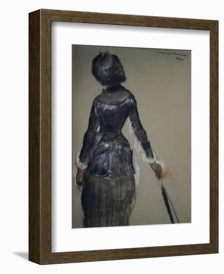 Mary Cassatt at the Louvre-Edgar Degas-Framed Giclee Print