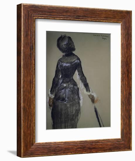 Mary Cassatt at the Louvre-Edgar Degas-Framed Giclee Print