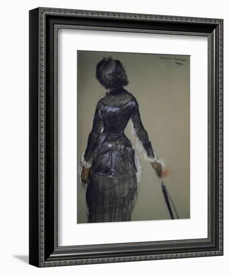 Mary Cassatt at the Louvre-Edgar Degas-Framed Giclee Print