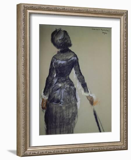 Mary Cassatt at the Louvre-Edgar Degas-Framed Giclee Print