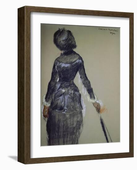 Mary Cassatt at the Louvre-Edgar Degas-Framed Giclee Print