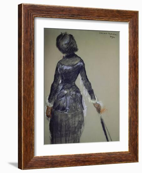 Mary Cassatt at the Louvre-Edgar Degas-Framed Giclee Print