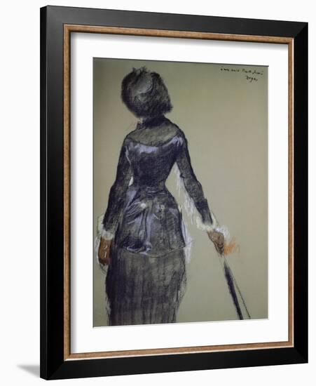 Mary Cassatt at the Louvre-Edgar Degas-Framed Giclee Print