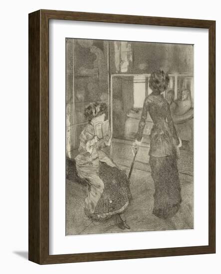 Mary Cassatt au Louvre, Musée des Antiques-Edgar Degas-Framed Giclee Print