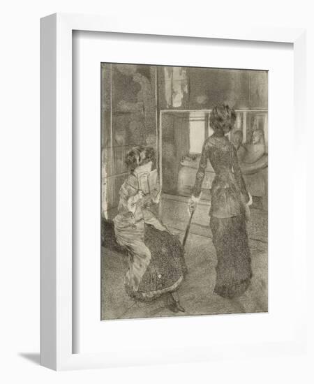 Mary Cassatt au Louvre, Musée des Antiques-Edgar Degas-Framed Giclee Print