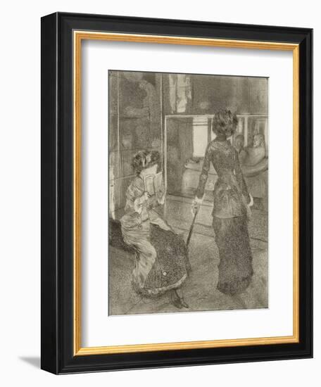 Mary Cassatt au Louvre, Musée des Antiques-Edgar Degas-Framed Giclee Print